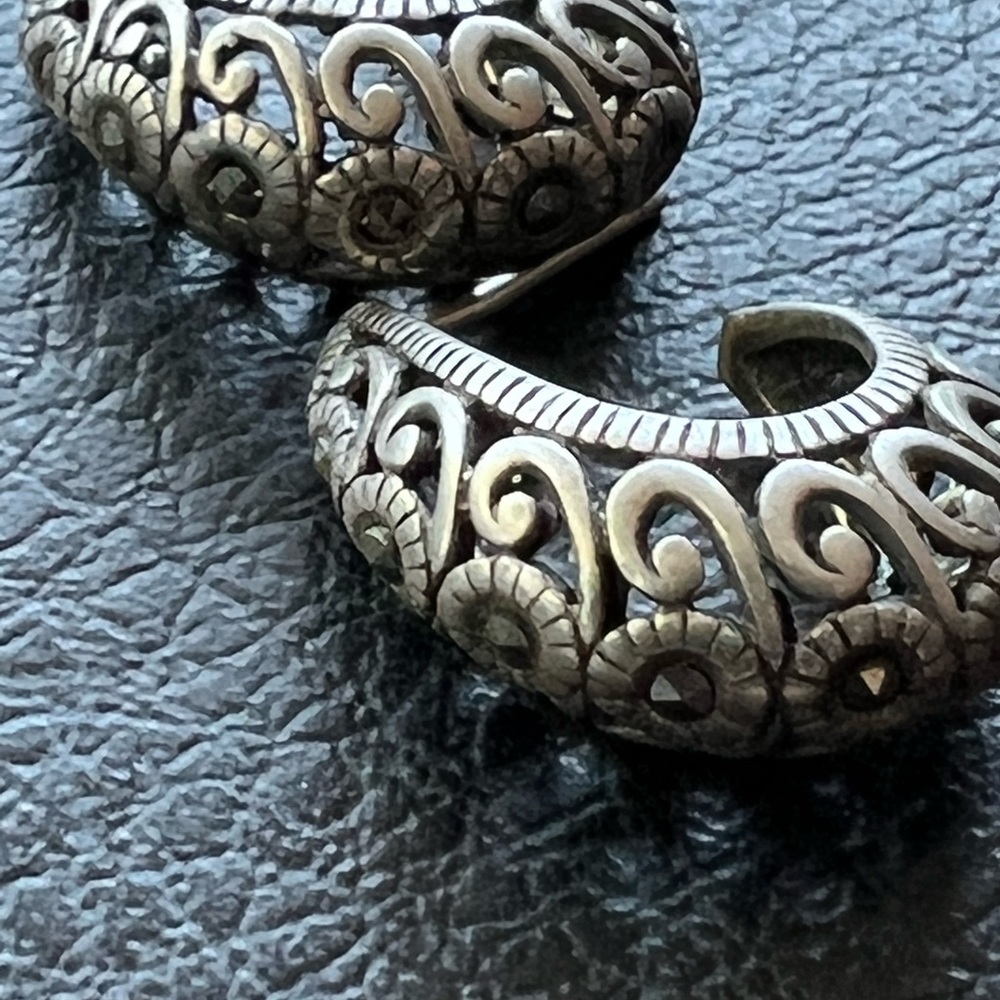 Filigree Sterling Silver Artisan Post Hoops
